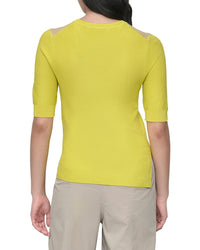 Dkny Sheer Neck Top