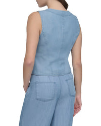 Dkny Zip Front Tencel Vest Top