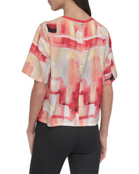 Dkny Crew Neck Print Top
