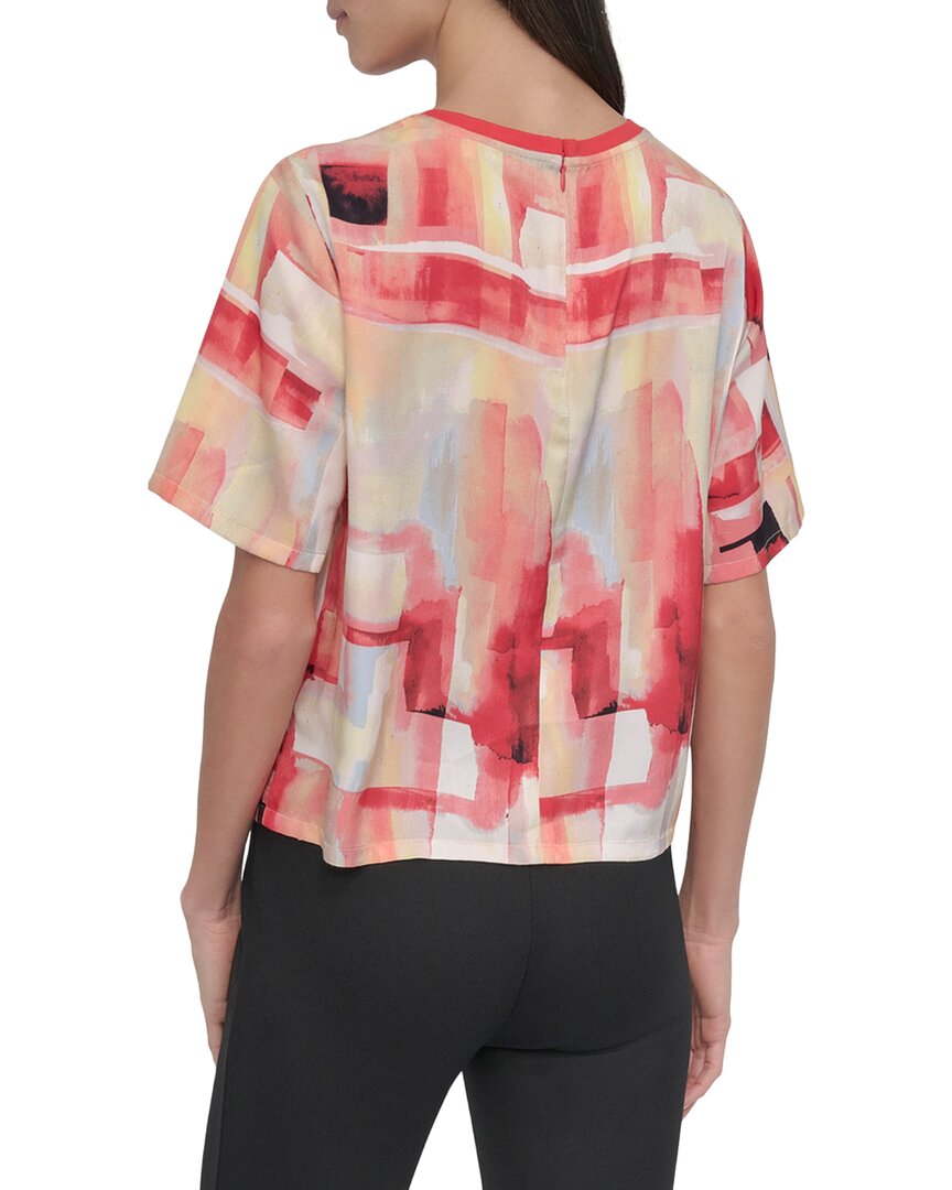 Dkny Crew Neck Print Top