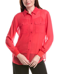 Dkny Button Down Chiffon Top