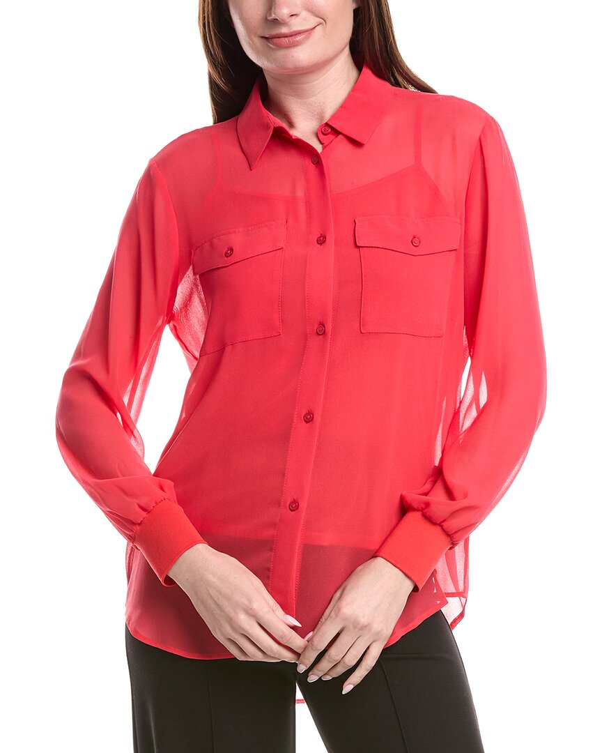 Dkny Button Down Chiffon Top