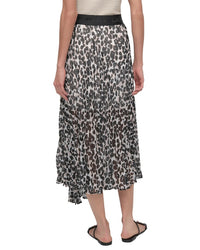Dkny Asymmetrical Print Chiffon Midi Skirt
