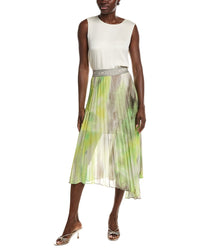 Dkny Asymmetrical Print Chiffon Midi Skirt
