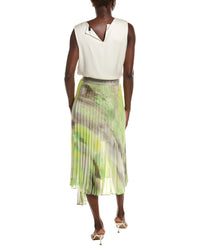 Dkny Asymmetrical Print Chiffon Midi Skirt
