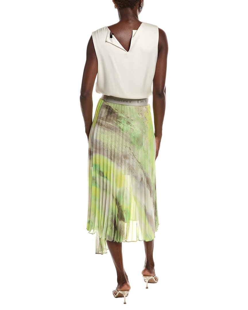 Dkny Asymmetrical Print Chiffon Midi Skirt