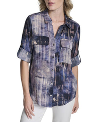 Dkny Print Roll Tab Shirt