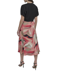 Dkny Mix Media Print Dress