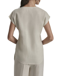 Dkny Extended Sleeve Linen Top