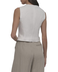 Dkny Zip Front Seamed Vest Top