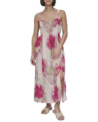 Dkny Printed Rumple Midi Dress