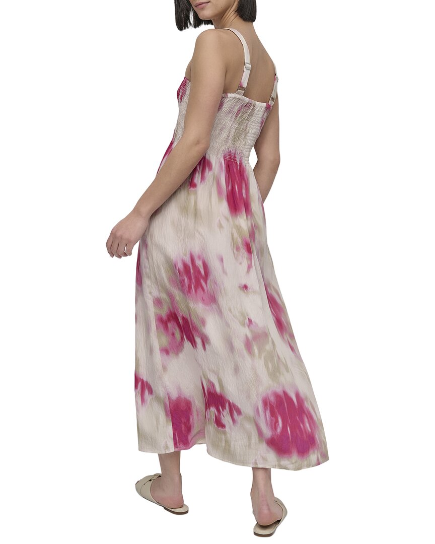 Dkny Printed Rumple Midi Dress
