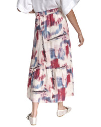 Dkny Printed Pull On Linen Skirt