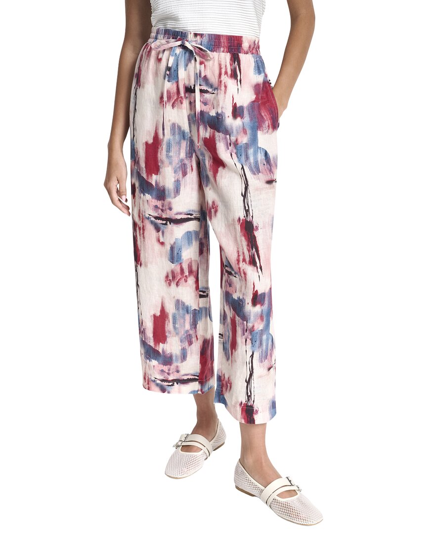Dkny Pull On Printed Linen Pant