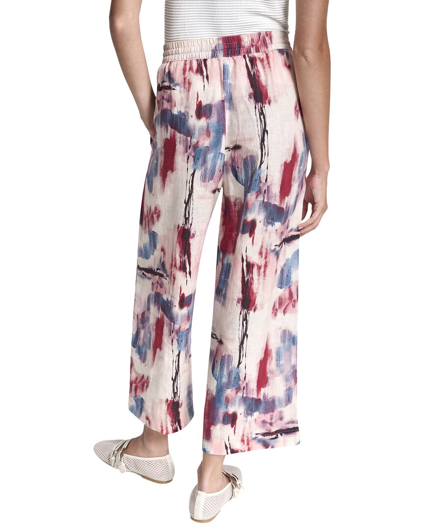 Dkny Pull On Printed Linen Pant