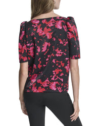 Dkny Print Zip Shoulder Blouse