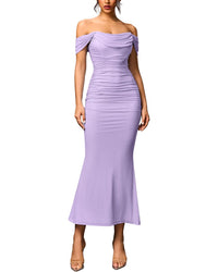 Amanda Royal Off-The-Shoulder Midi Dress