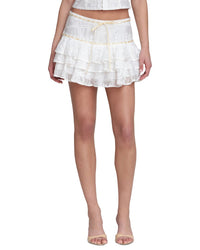 Avec Les Filles Tiered Mini Skirt