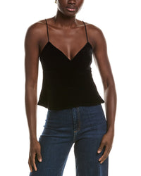 Susana Monaco Velvet Silk Bias String Silk-Blend Tank