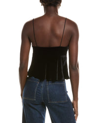 Susana Monaco Velvet Silk Bias String Silk-Blend Tank