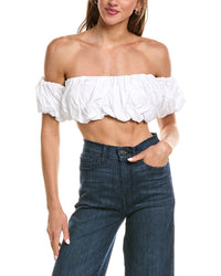 susana monaco Susana Monaco Off Shoulder Crop Puff Bandeau Top