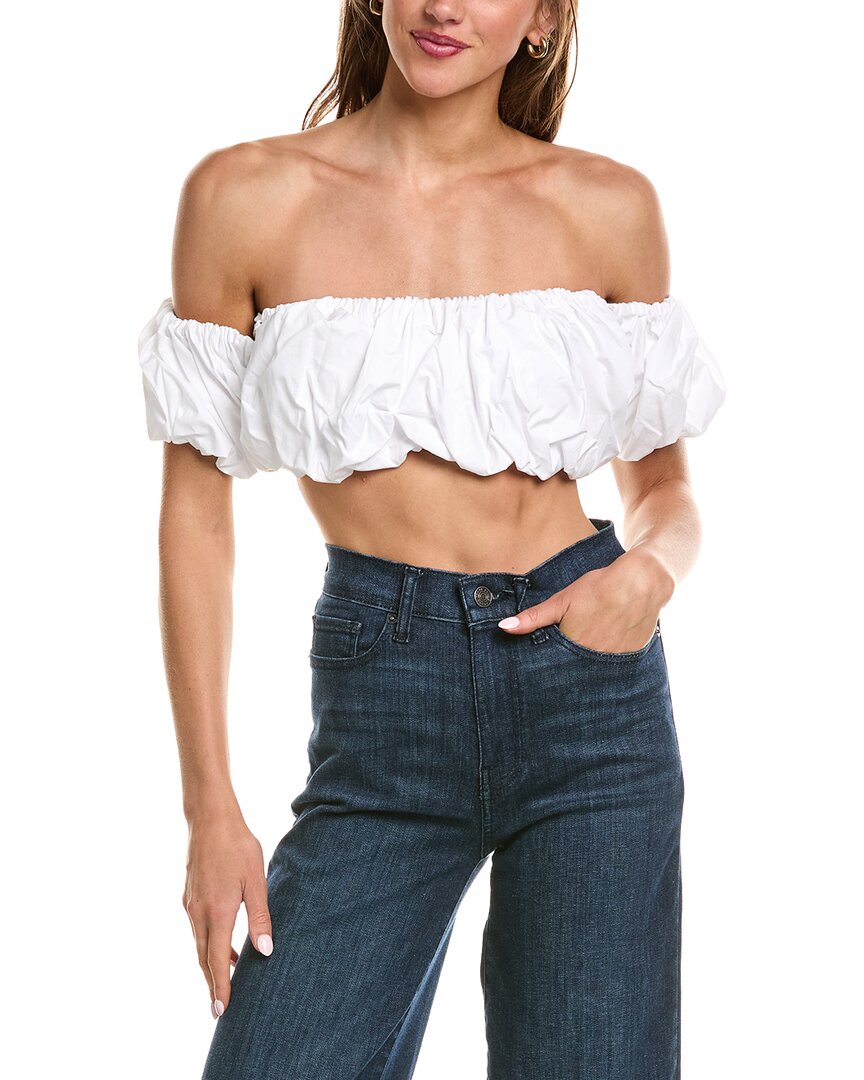 susana monaco Susana Monaco Off Shoulder Crop Puff Bandeau Top