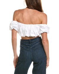 susana monaco Susana Monaco Off Shoulder Crop Puff Bandeau Top