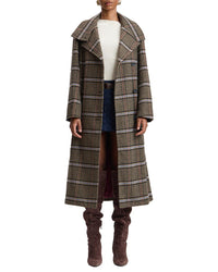 Avec Les Filles Funnel Neck Relaxed Wool-Blend Coat