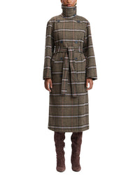 Avec Les Filles Funnel Neck Relaxed Wool-Blend Coat