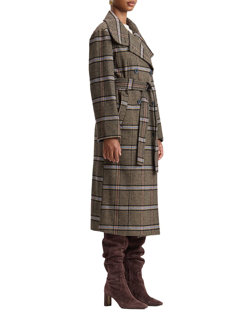 Avec Les Filles Funnel Neck Relaxed Wool-Blend Coat