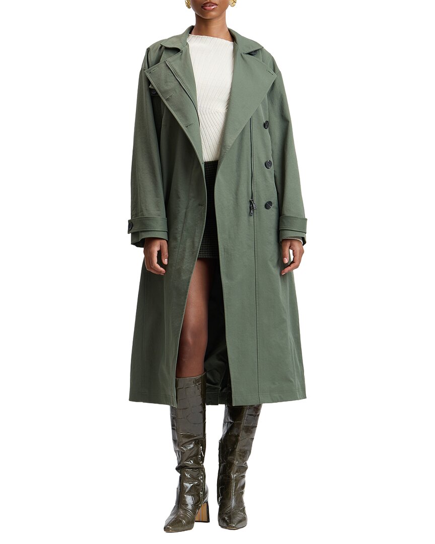 Avec Les Filles Stand Collar Trench Coat