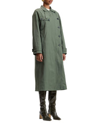 Avec Les Filles Stand Collar Trench Coat