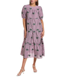 Red Valentino Printed Tiered Midi Dress