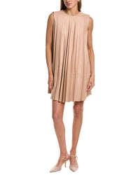 Red Valentino Pleated Leather Mini Dress
