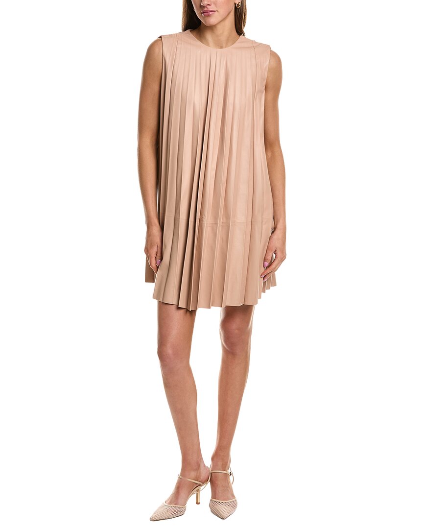 Red Valentino Pleated Leather Mini Dress