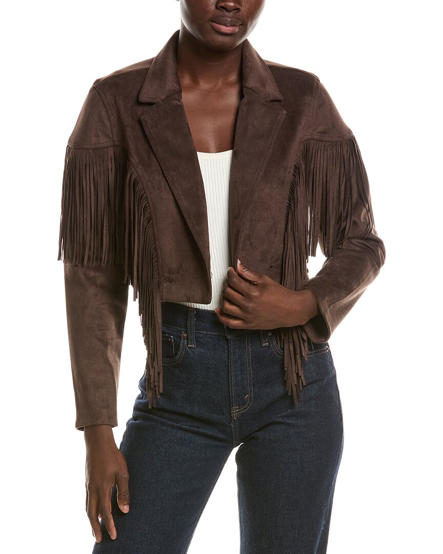 Noize Billi Fringe Vegan Leather Coat