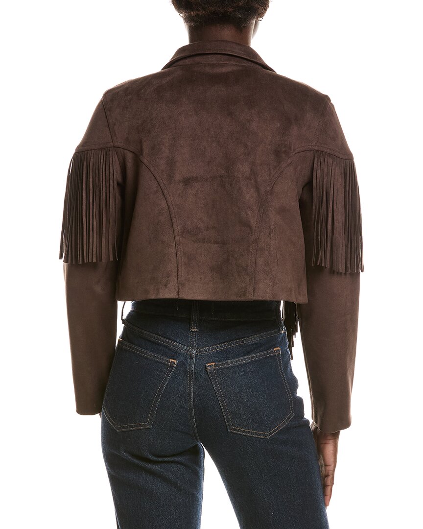 Noize Billi Fringe Vegan Leather Coat