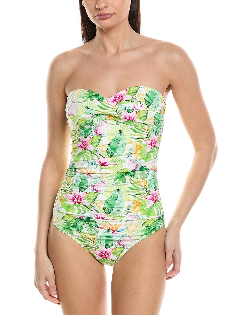 Nicole Miller Twist Front Ruched One-Piece