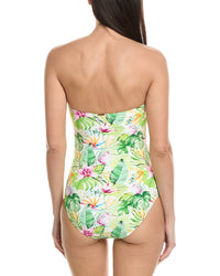 Nicole Miller Twist Front Ruched One-Piece