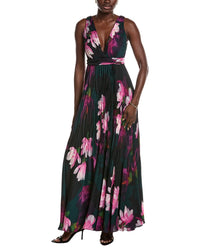 Ungaro Vera Deep V-Neck Maxi Dress