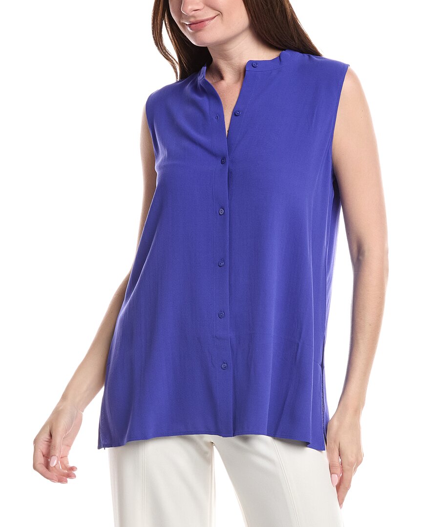Eileen Fisher Mandarin Collar Shirt