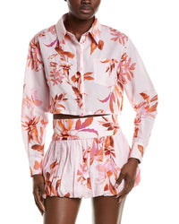 Rococo Sand Rococo Sand Linen-Blend Crop Shirt