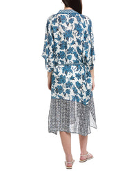 Echo Batik Linen-Blend Longline Duster