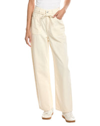 Dl1961 Casie Crema Linen-Blend Relaxed Wide Leg Jean