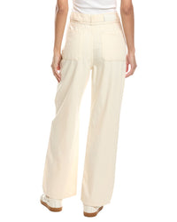 Dl1961 Casie Crema Linen-Blend Relaxed Wide Leg Jean