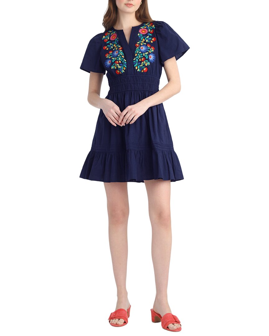 Draper James Wilson Mini Dress With Floral Embroidery