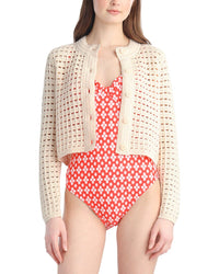 Draper James Crochet Wool-Blend Cardigan