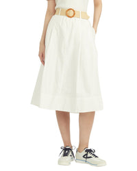 Draper James Contrast Belt Linen Skirt