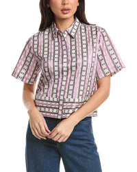 Draper James Short Sleeve Cropped Shirt