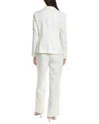 Le Suit 2Pc Pinstripe Shawl Collar Jacket & Wide Leg Pant Set